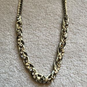 JCrew Crystal and Ribbon Statement Necklace